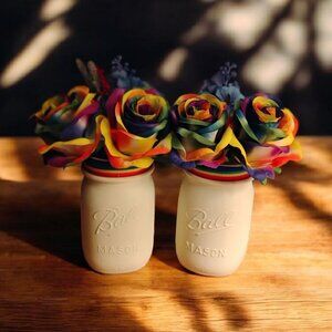 2-piece Ball Rainbow Mason Jar set